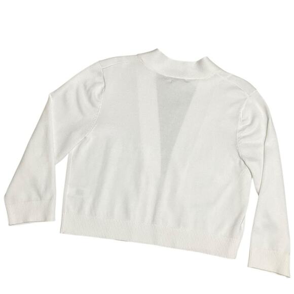 Cable & Gauge Cardigan Sweater Open Front White Size Large NWT - Picture 3 of 10